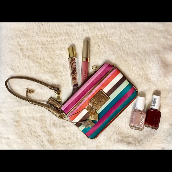 Striped Coach Wristlet - Picture 2 of 5